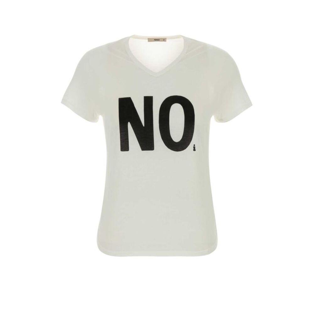 Fendi Women White Cotton T-Shirt